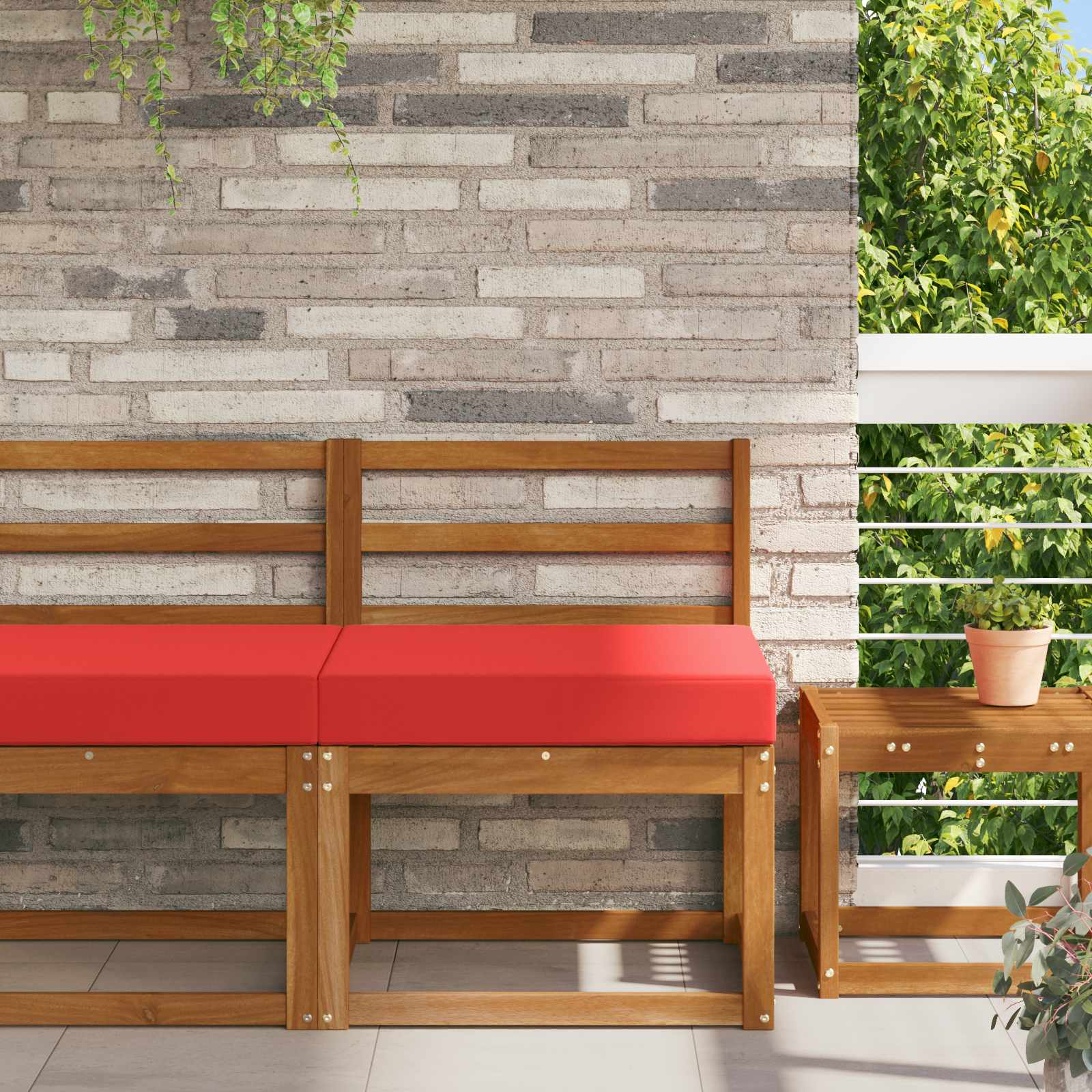 Cuscino per divano da esterno Rosso 60 x 60 x 8 cm Poliestere | homemem39