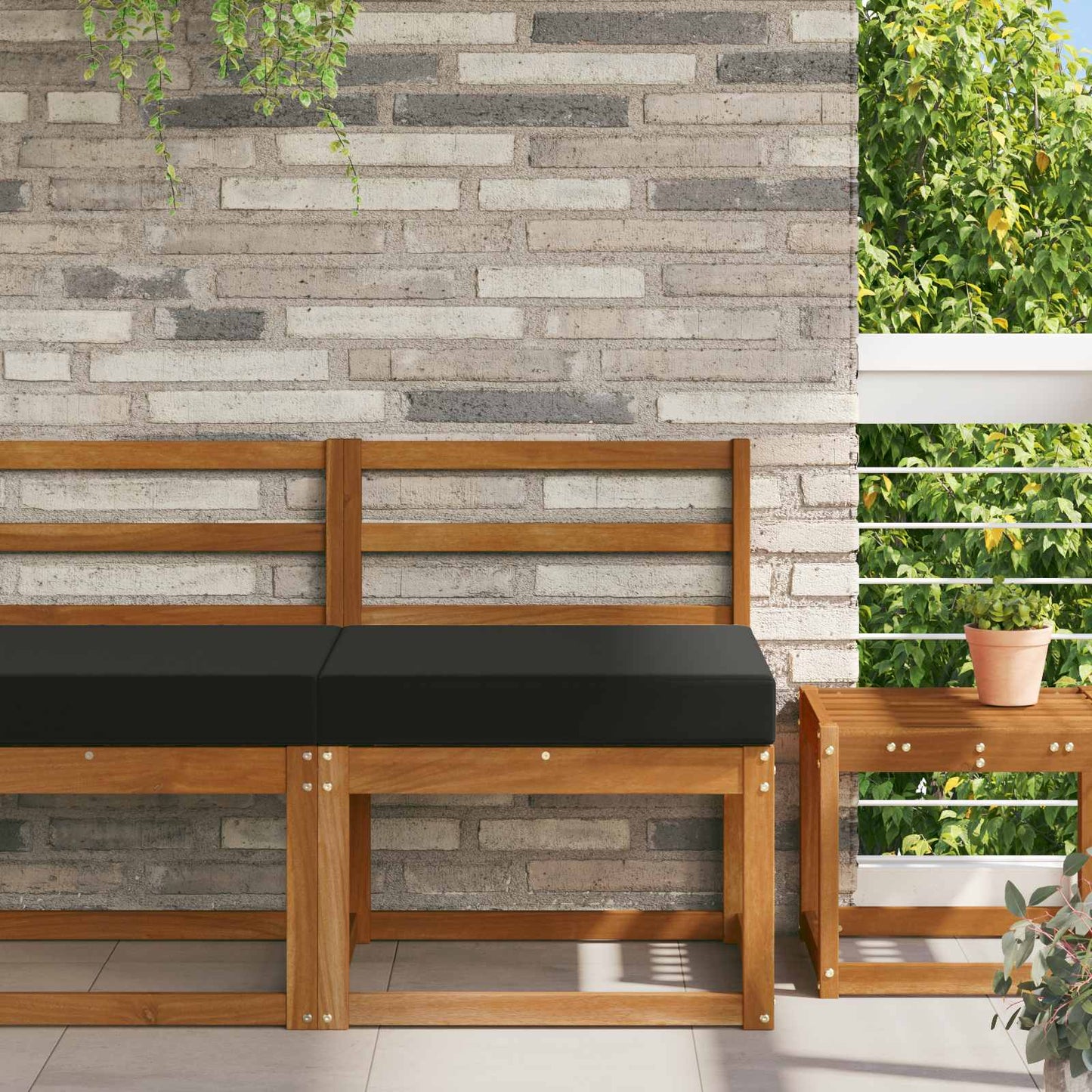 Cuscino per divano da esterno Nero 60 x 60 x 8 cm Poliestere | homemem39