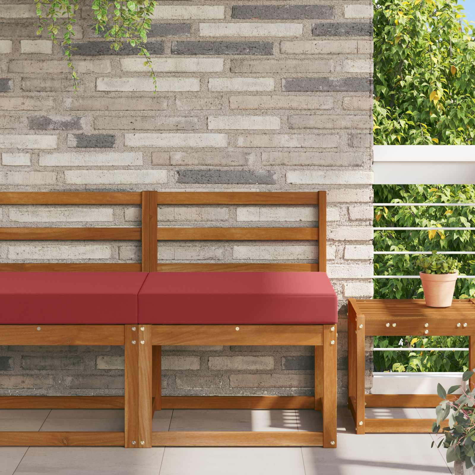 Cuscino per divano da esterno Rosso vino 60 x 60 x 8 cm | homemem39