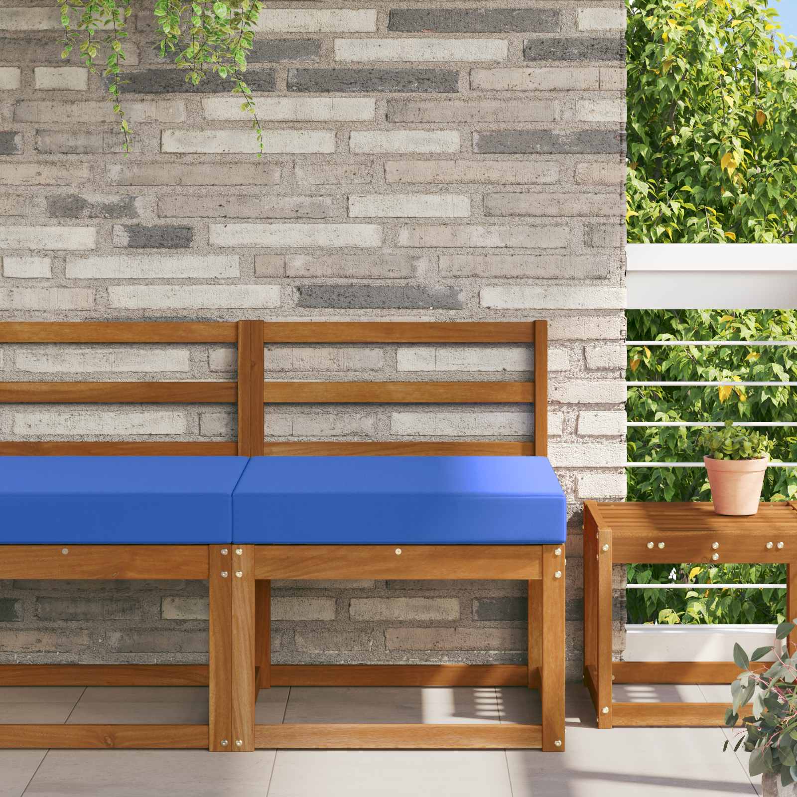 Cuscino per divano da esterno Blu Reale 60 x 60 x 8 cm | homemem39
