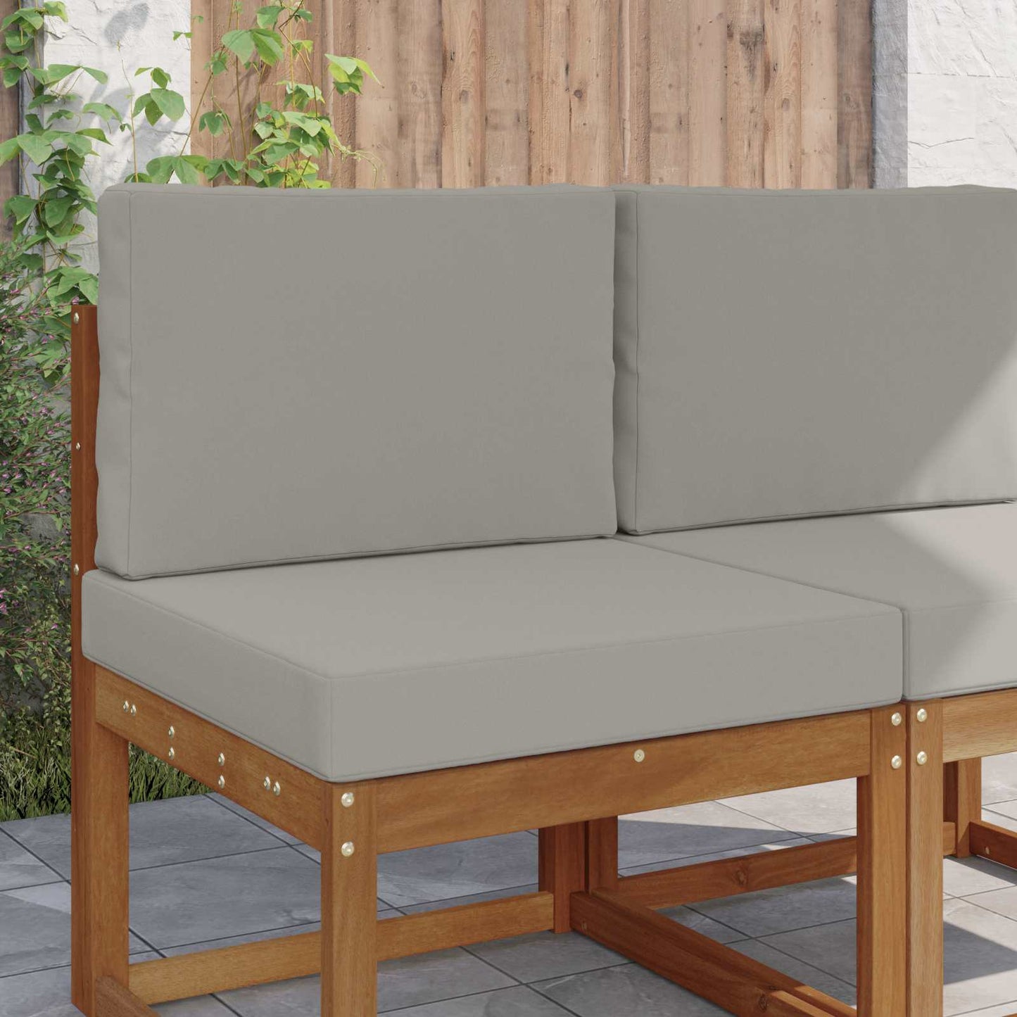Cuscino per divano da esterno 2 pcs Grigio Poliestere | homemem39
