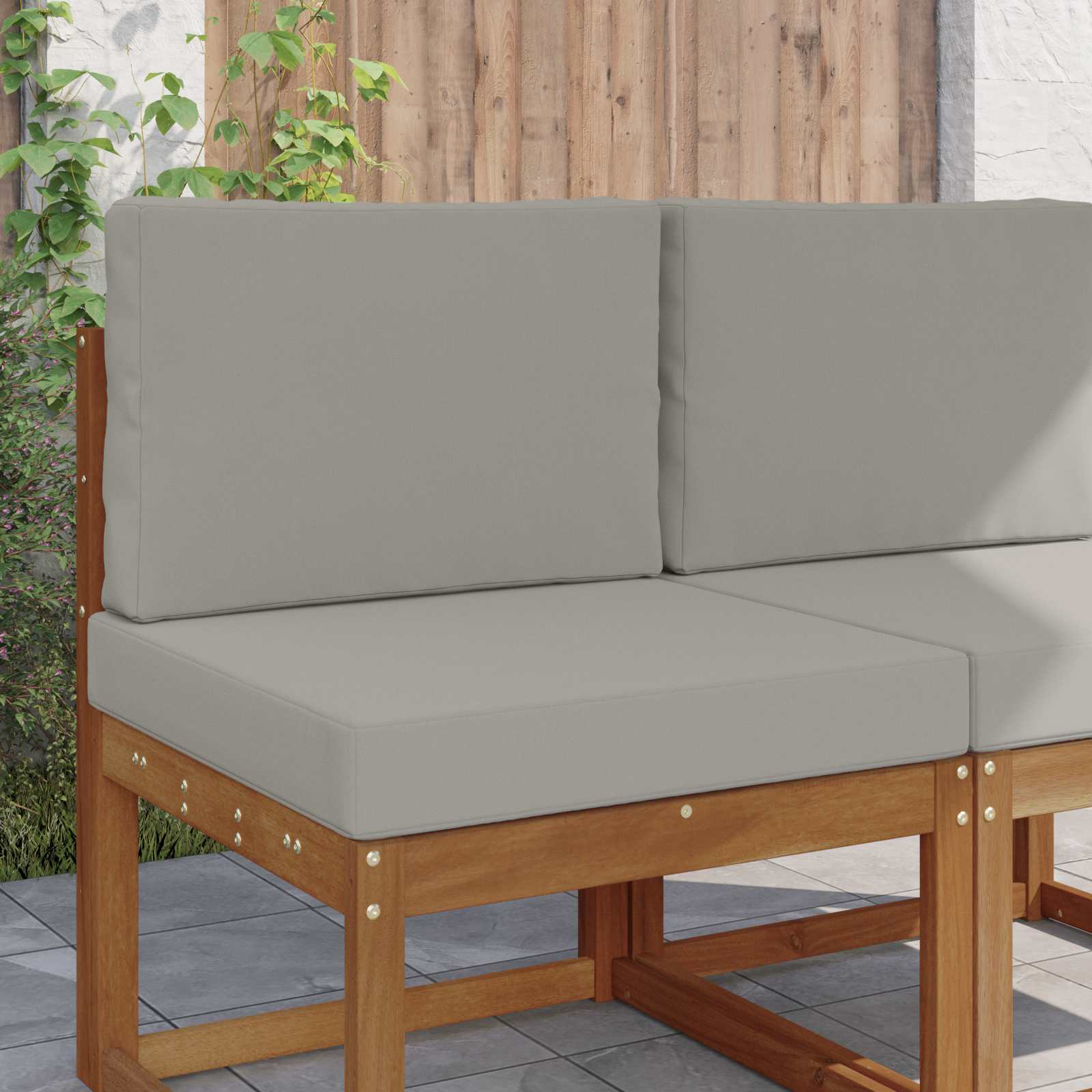 Cuscino per divano da esterno 2 pcs Grigio Poliestere | homemem39