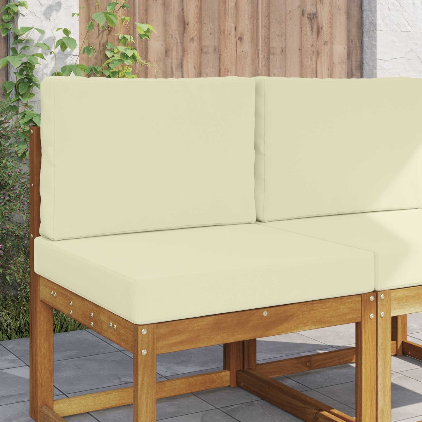 Cuscino per divano da esterno 2 pcs Crema Poliestere | homemem39