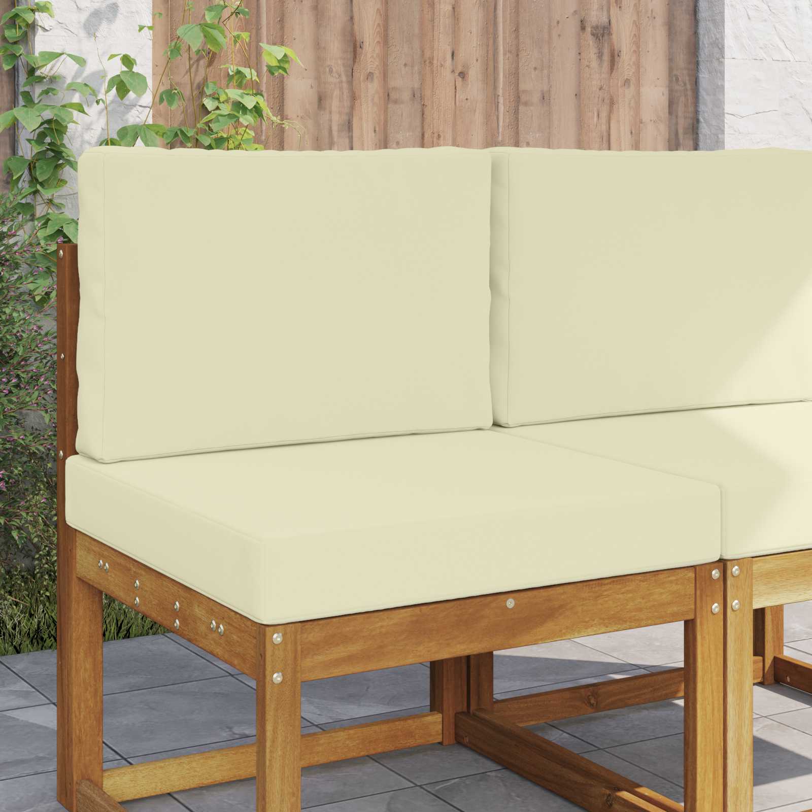 Cuscino per divano da esterno 2 pcs Crema Poliestere | homemem39