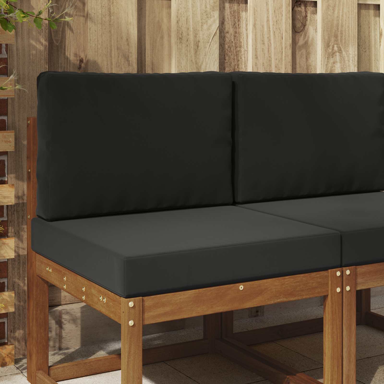 Cuscino per divano da esterno 2 pcs Nero Poliestere | homemem39