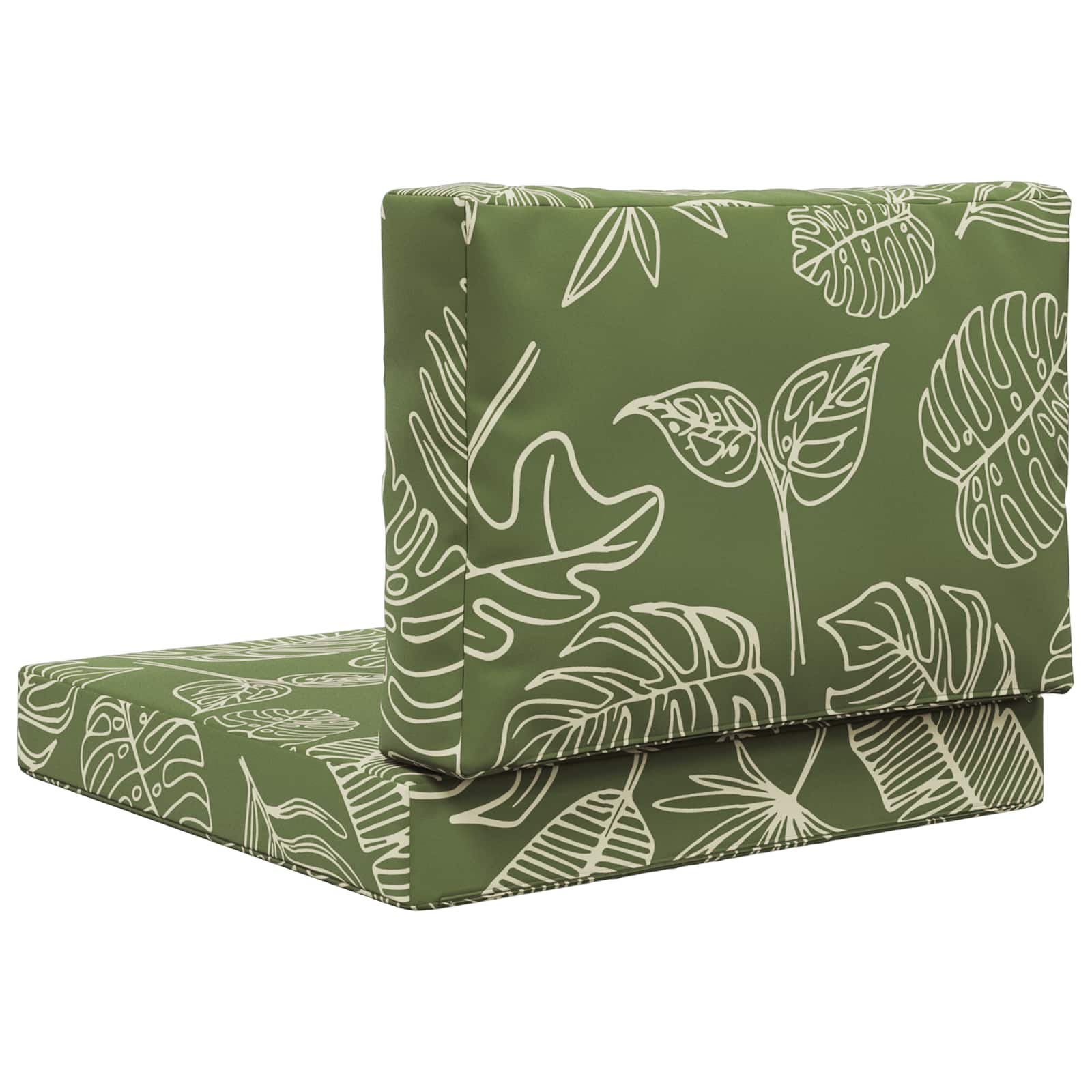 Cuscino per divano da esterno 2 pcs Design a foglia Poliestere | homemem39