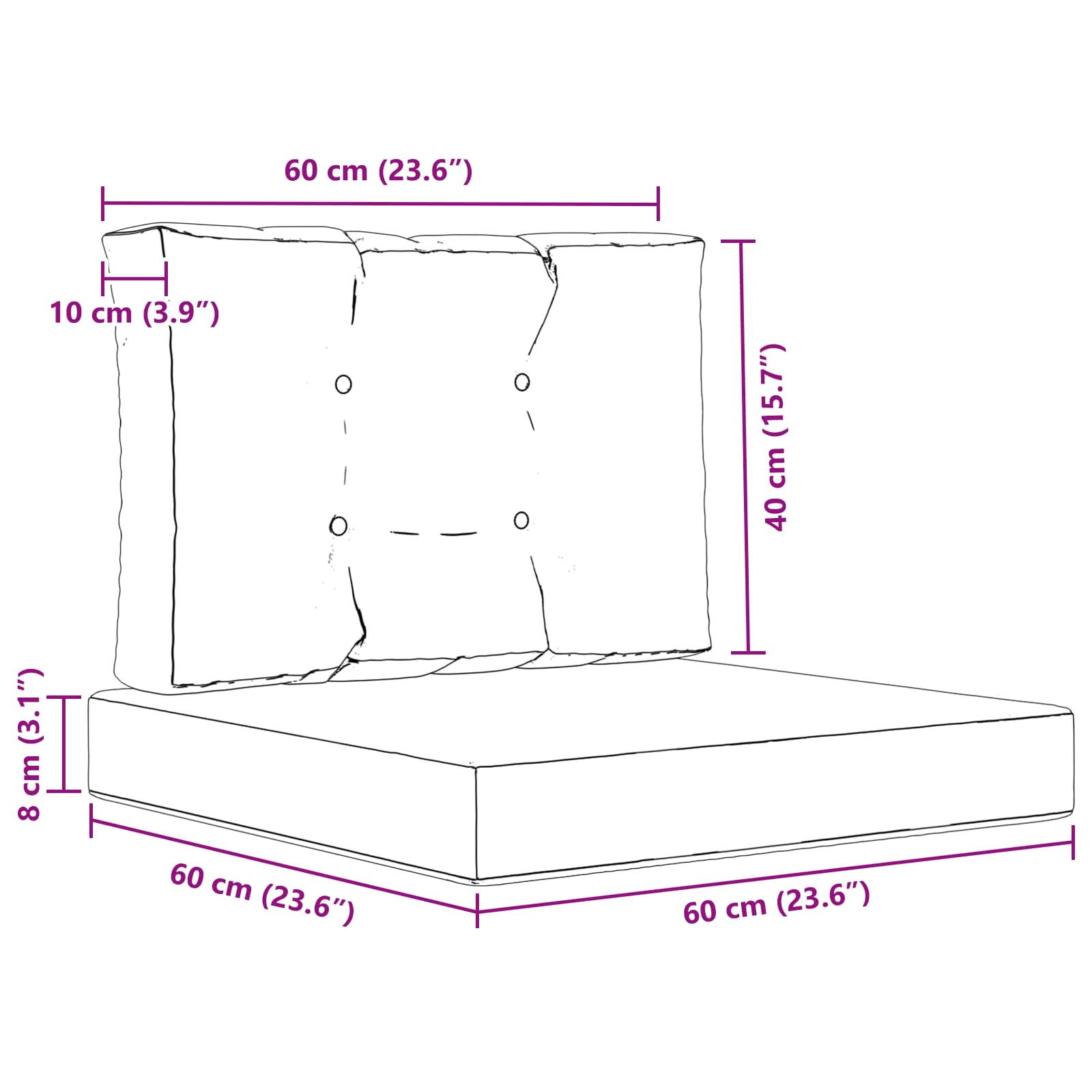 Cuscino per divano da esterno 2 pcs Antracite Poliestere | homemem39