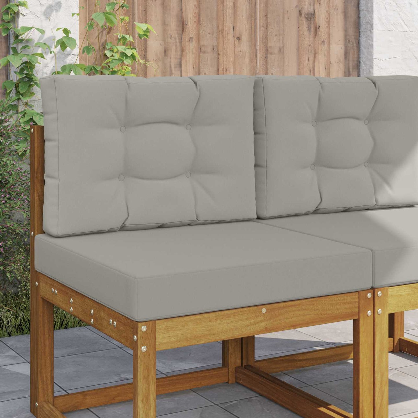 Cuscino per divano da esterno 2 pcs Grigio Poliestere | homemem39