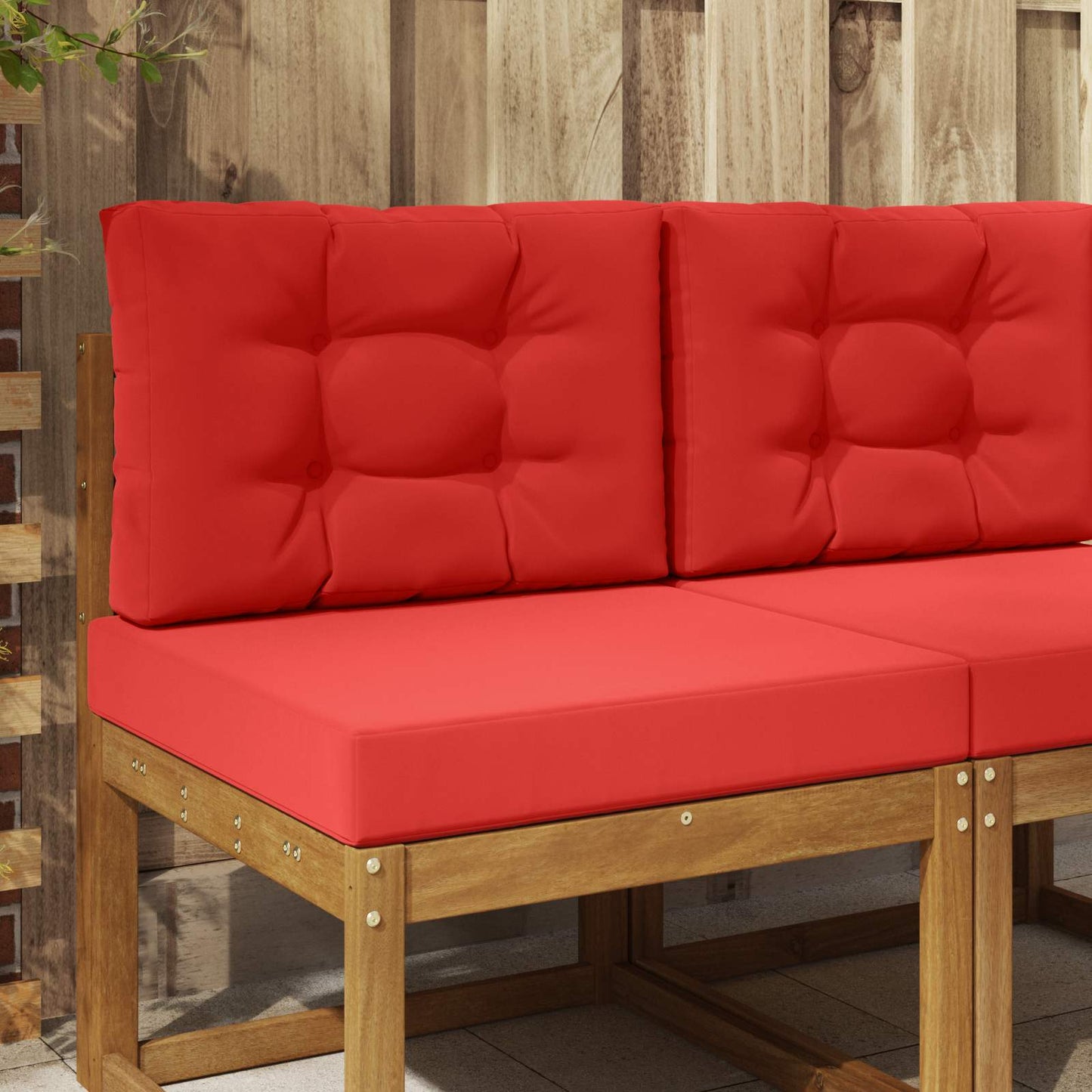 Cuscino per divano da esterno 2 pcs Rosso Poliestere