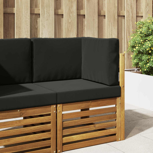 Cuscino per divano da esterno Poliestere Nero 60 x 60 cm - homemem39