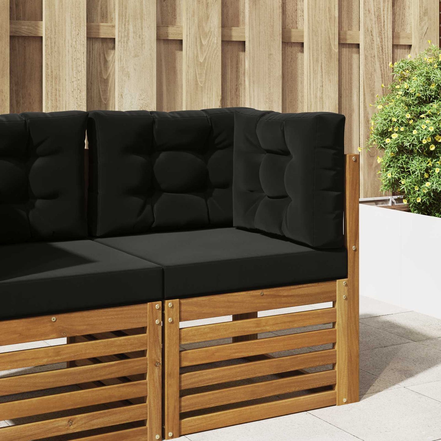 Cuscino per divano da esterno 3 pcs Nero Poliestere | homemem39