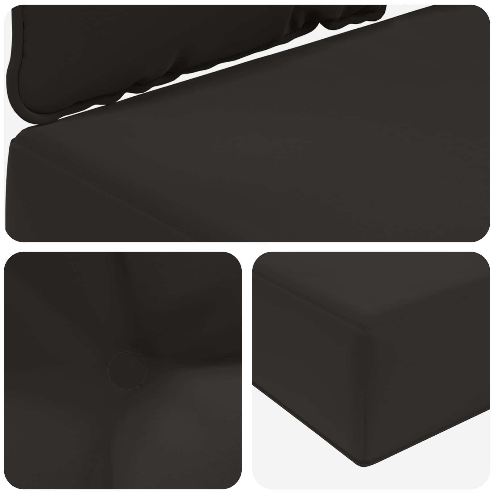 Cuscino per divano da esterno Poliestere Nero 60 x 40 x 10 cm | homemem39