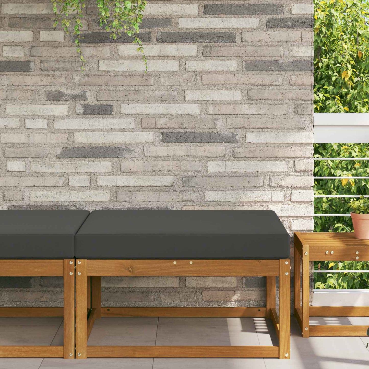 Cuscino per divano da esterno Antracite 80 x 80 x 8 cm | homemem39