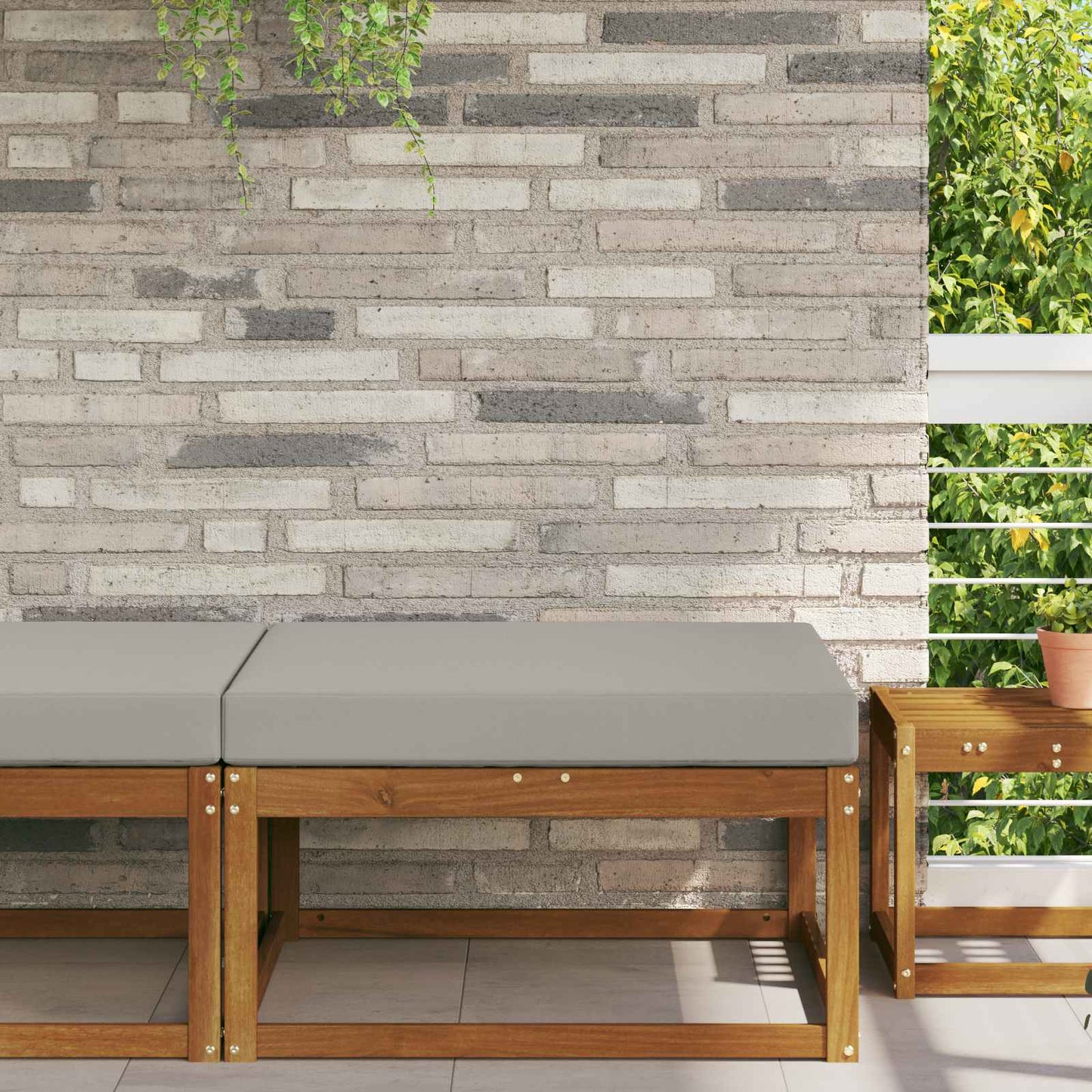 Cuscino per divano da esterno Grigio 80 x 80 x 8 cm Poliestere | homemem39