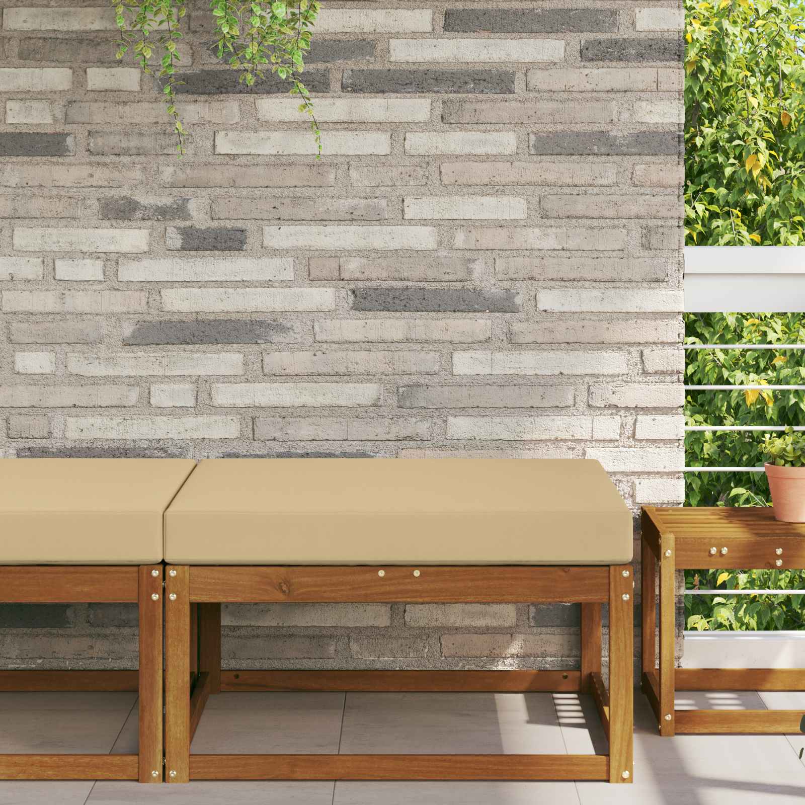Cuscino per divano da esterno Beige 80 x 80 x 8 cm Poliestere | homemem39