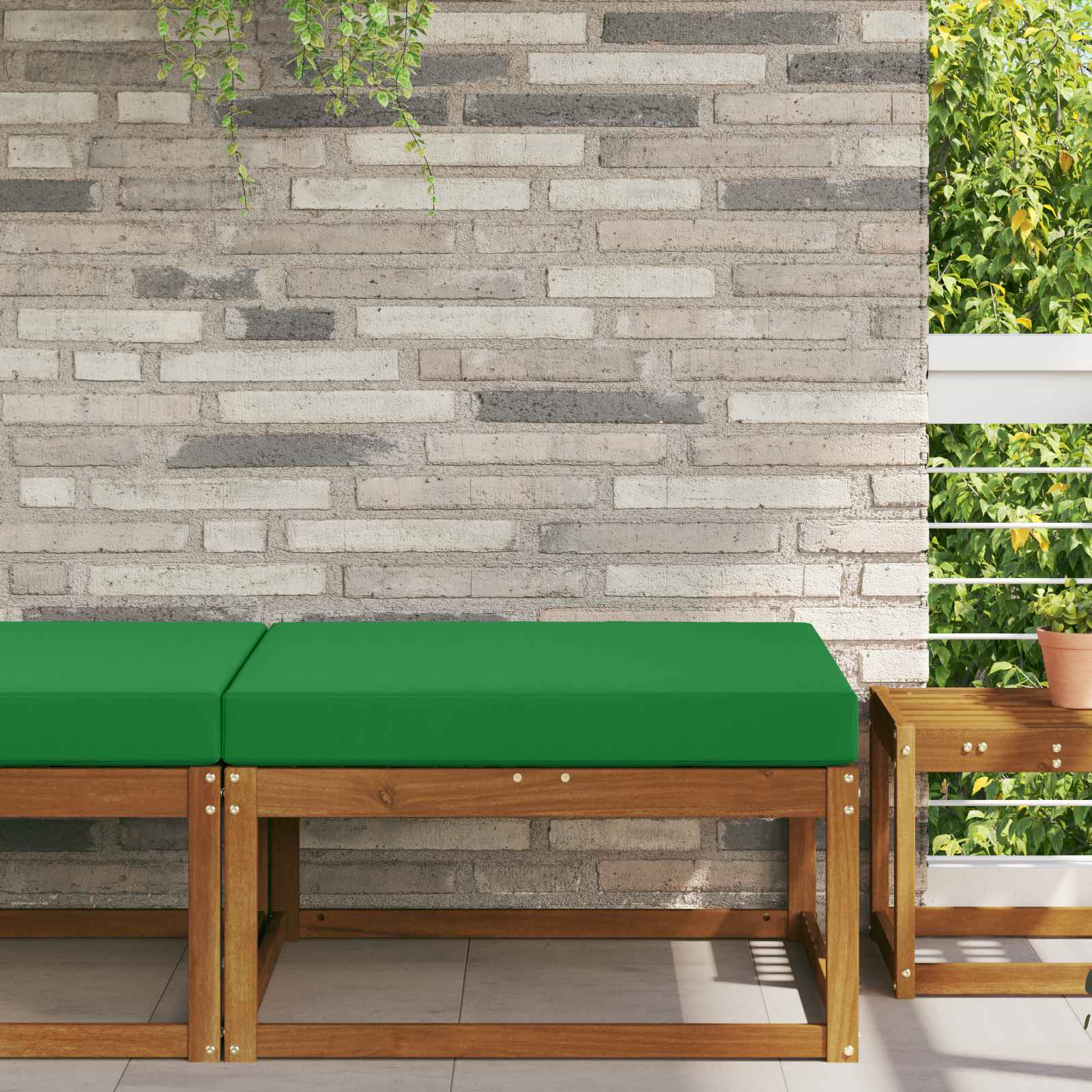 Cuscino per divano da esterno Verde 80 x 80 x 8 cm Poliestere | homemem39
