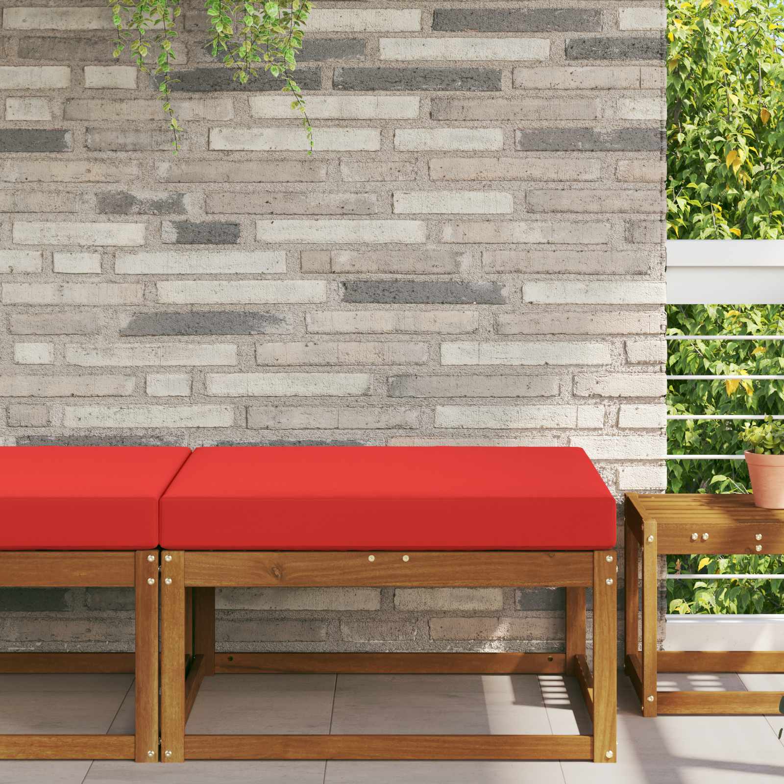 Cuscino per divano da esterno Rosso 80 x 80 x 8 cm Poliestere | homemem39