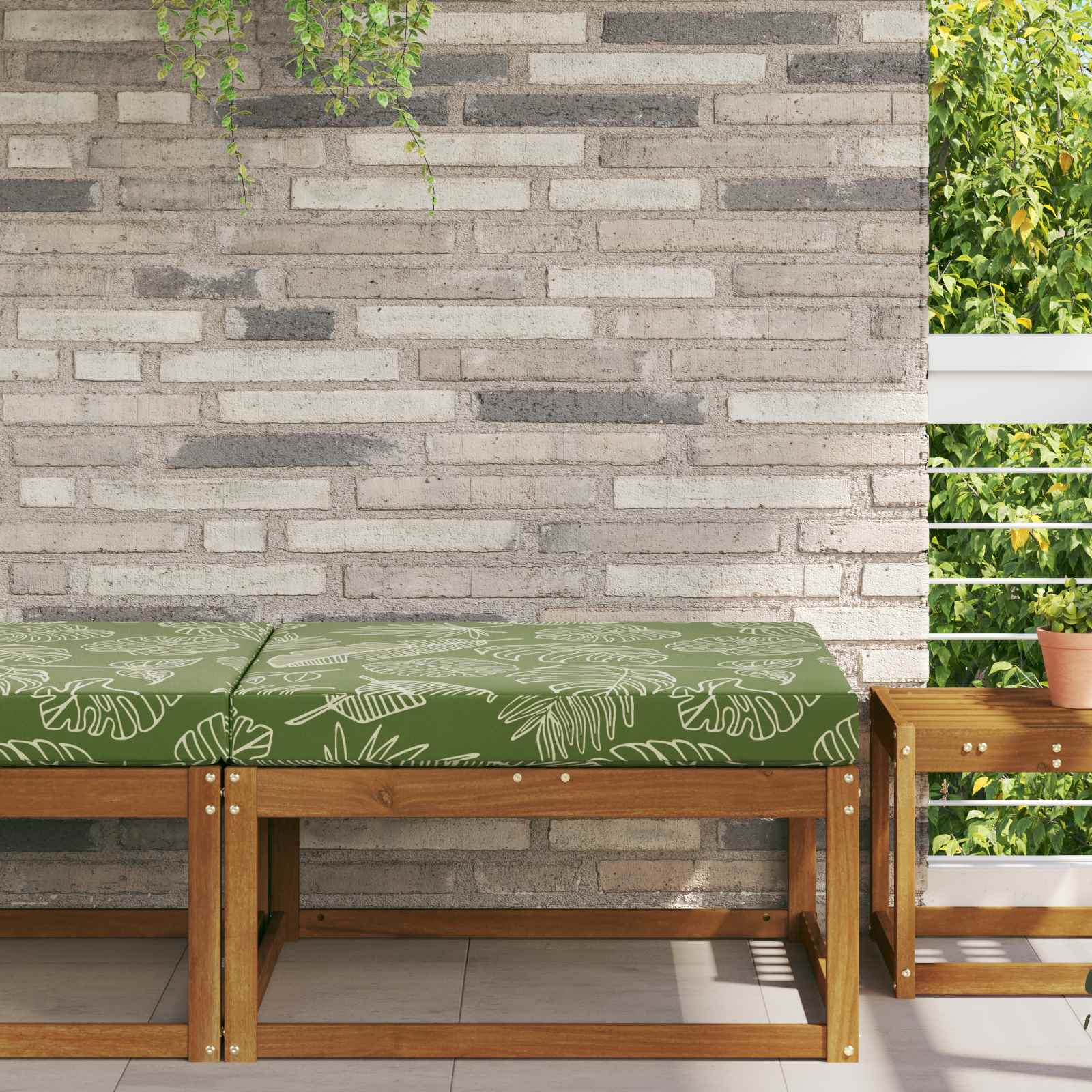 Cuscino per divano da esterno Design a foglia 80 x 80 x 8 cm | homemem39