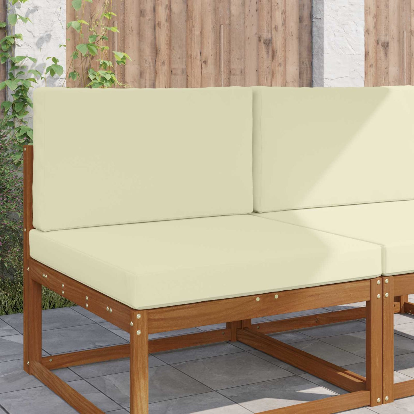 Cuscino per divano da esterno 2 pcs Crema Poliestere | homemem39