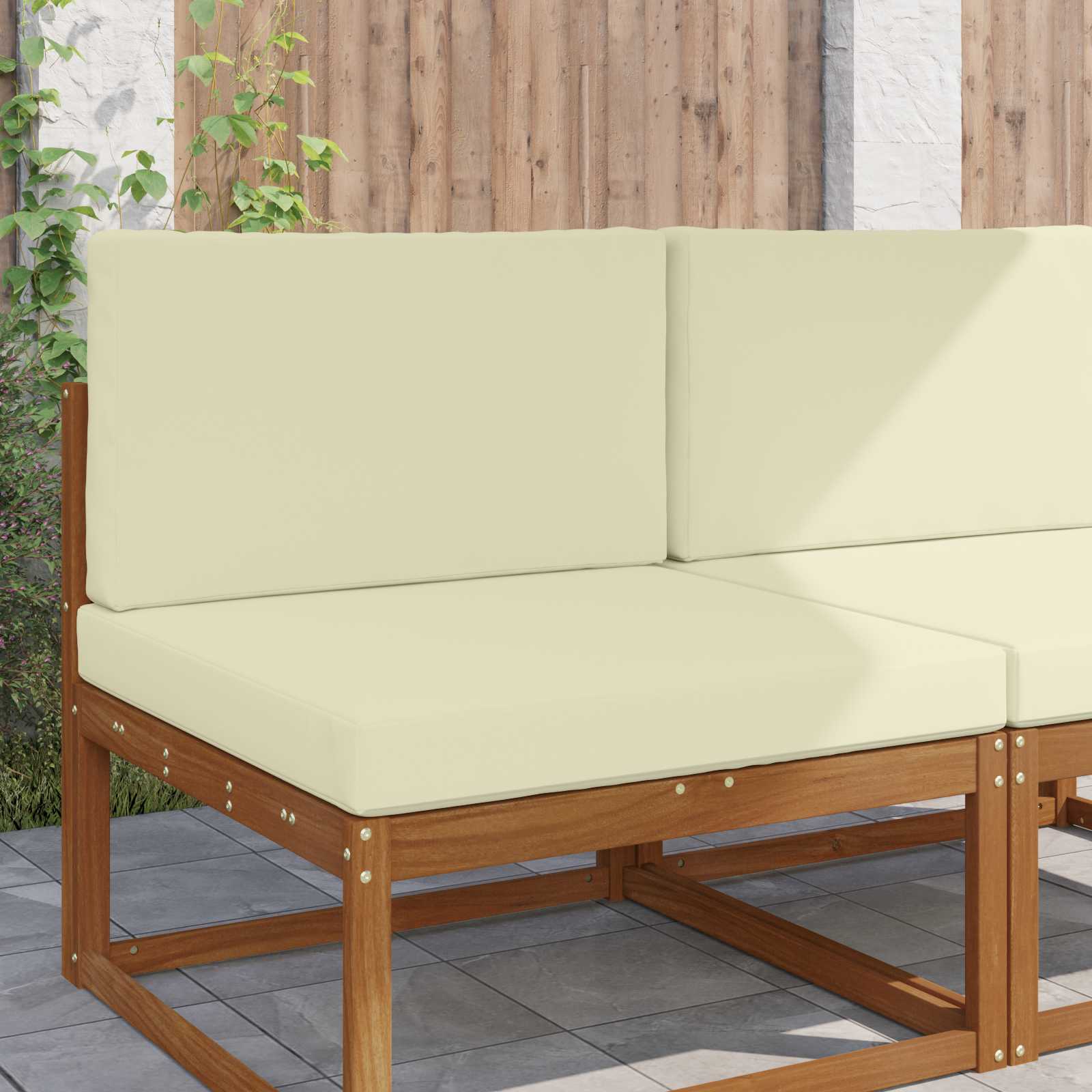 Cuscino per divano da esterno 2 pcs Crema Poliestere | homemem39