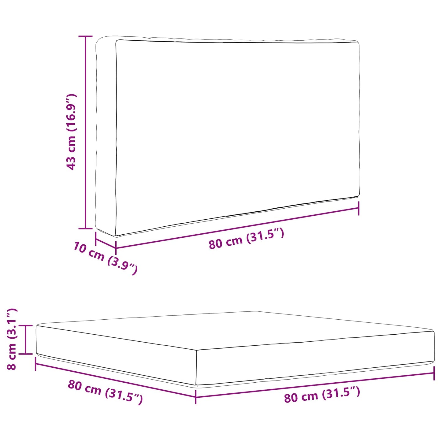 Cuscino per divano da esterno 2 pcs Verde Poliestere | homemem39