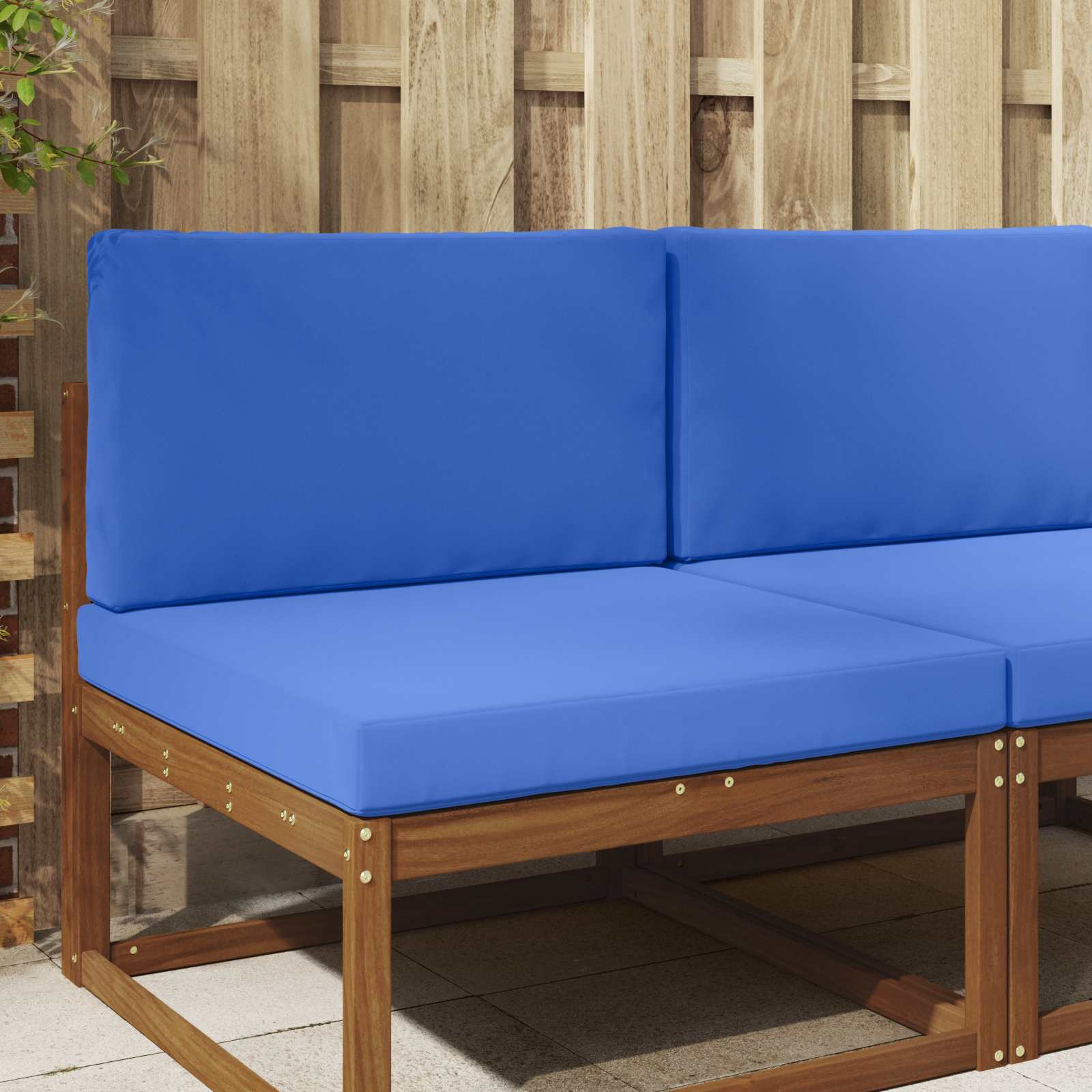 Cuscino per divano da esterno 2 pcs Blu Reale Poliestere | homemem39