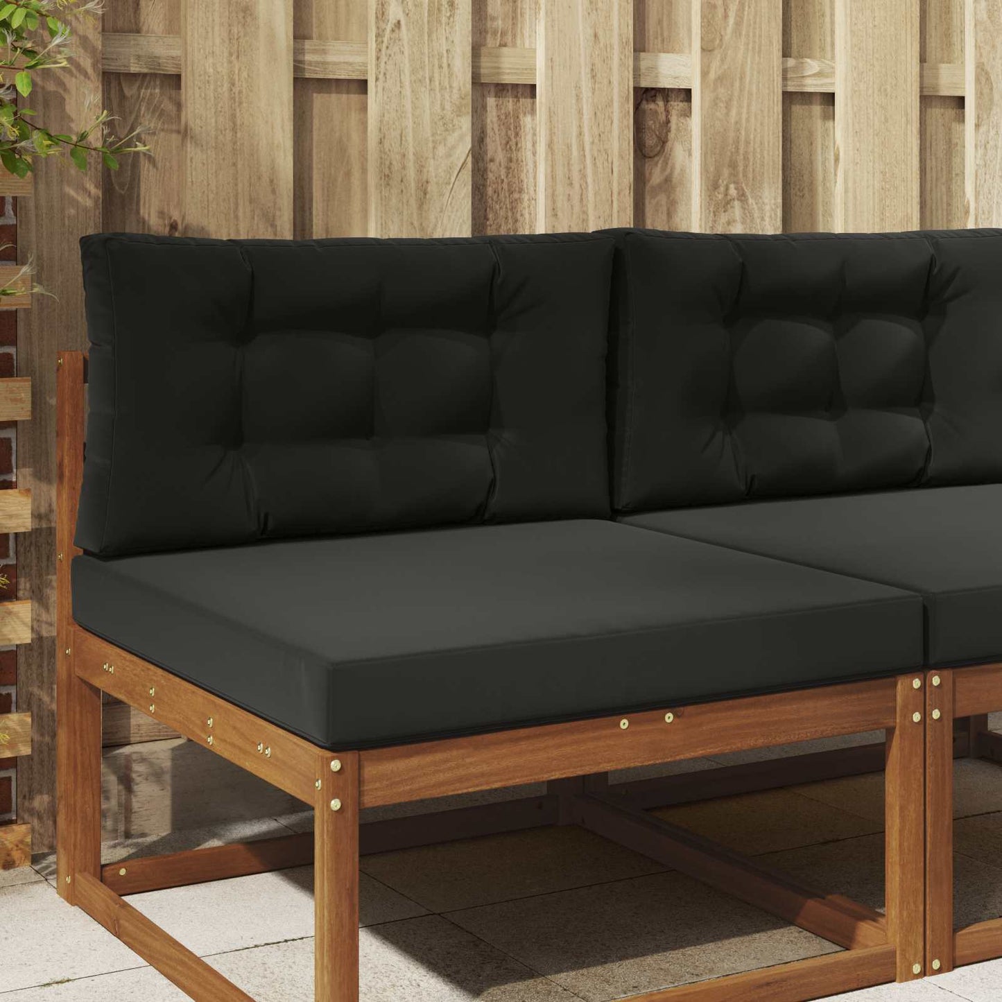 Cuscino per divano da esterno 2 pcs Nero Poliestere | homemem39