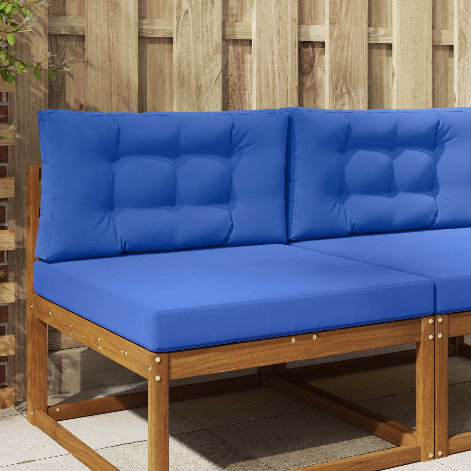 Cuscino per divano da esterno 2 pcs Blu Reale Poliestere | homemem39