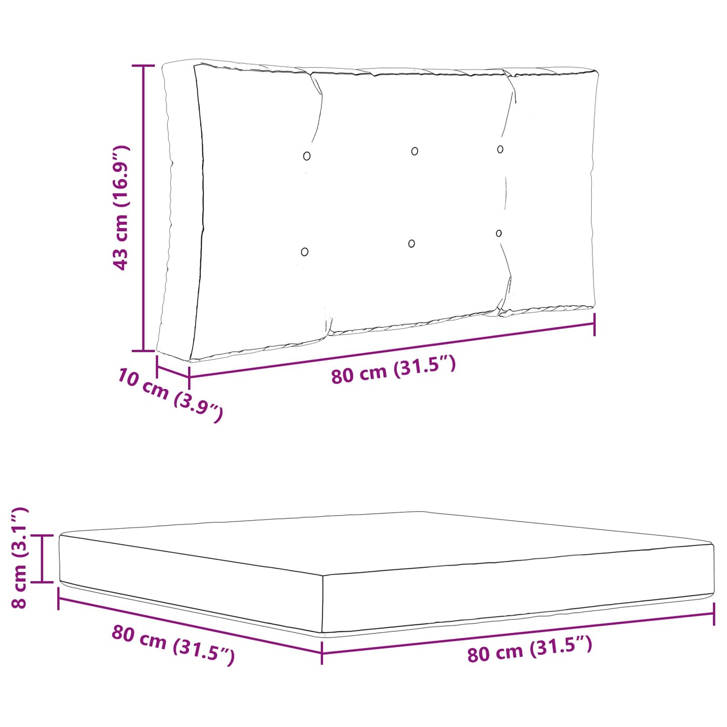 Cuscino per divano da esterno 2 pcs Motivo Foglia Poliestere | homemem39
