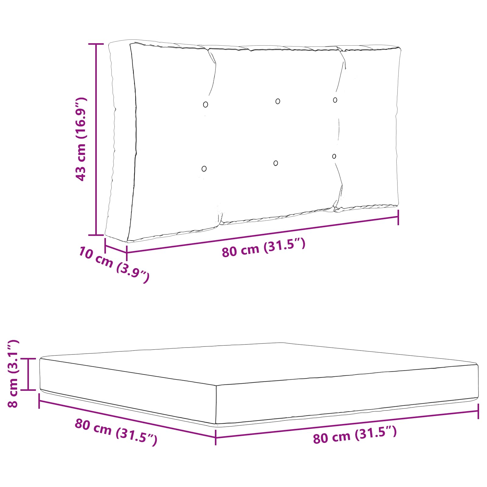 Cuscino per divano da esterno 2 pcs Motivo Foglia Poliestere | homemem39