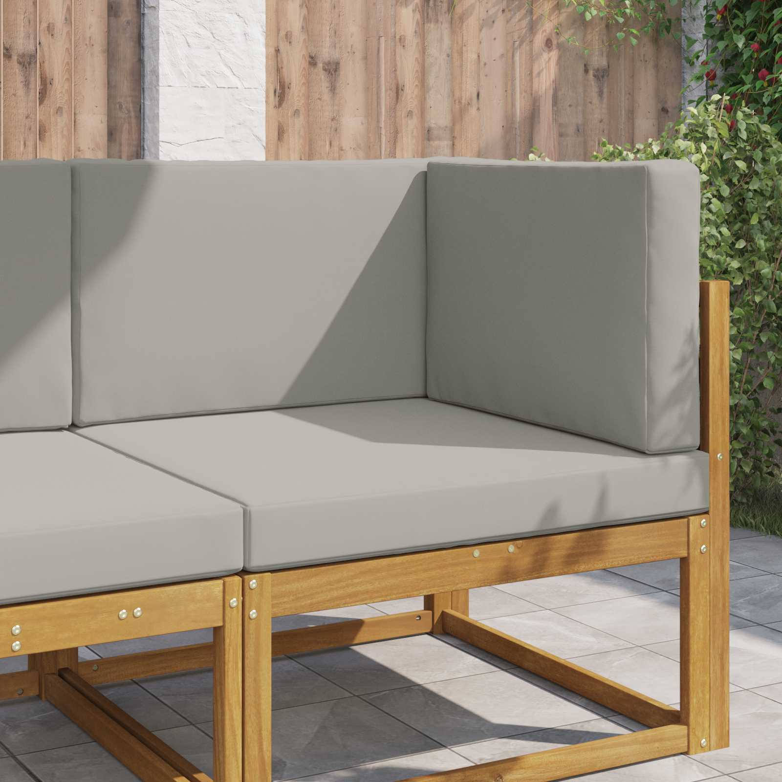 Cuscino per divano da esterno 3 pcs Grigio Poliestere | homemem39