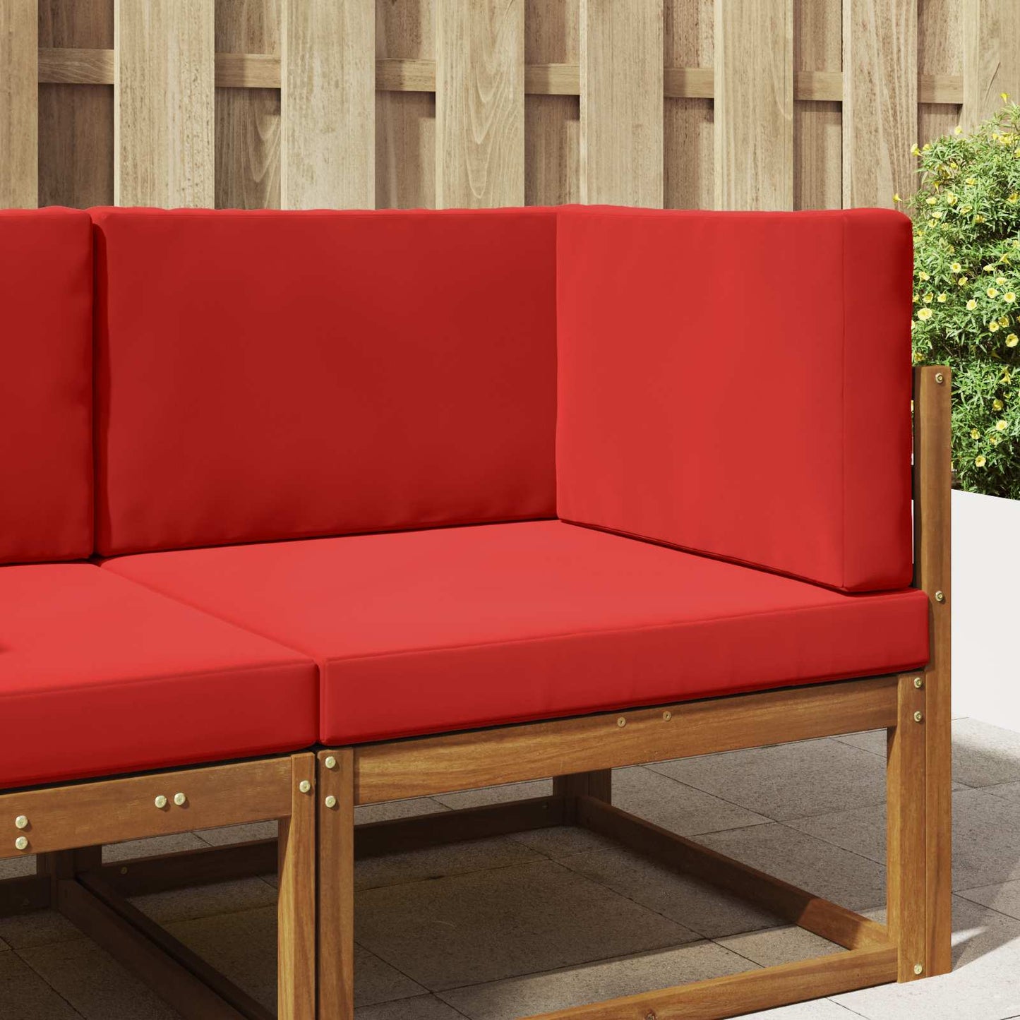 Cuscino per divano da esterno 3 pcs Rosso Poliestere | homemem39