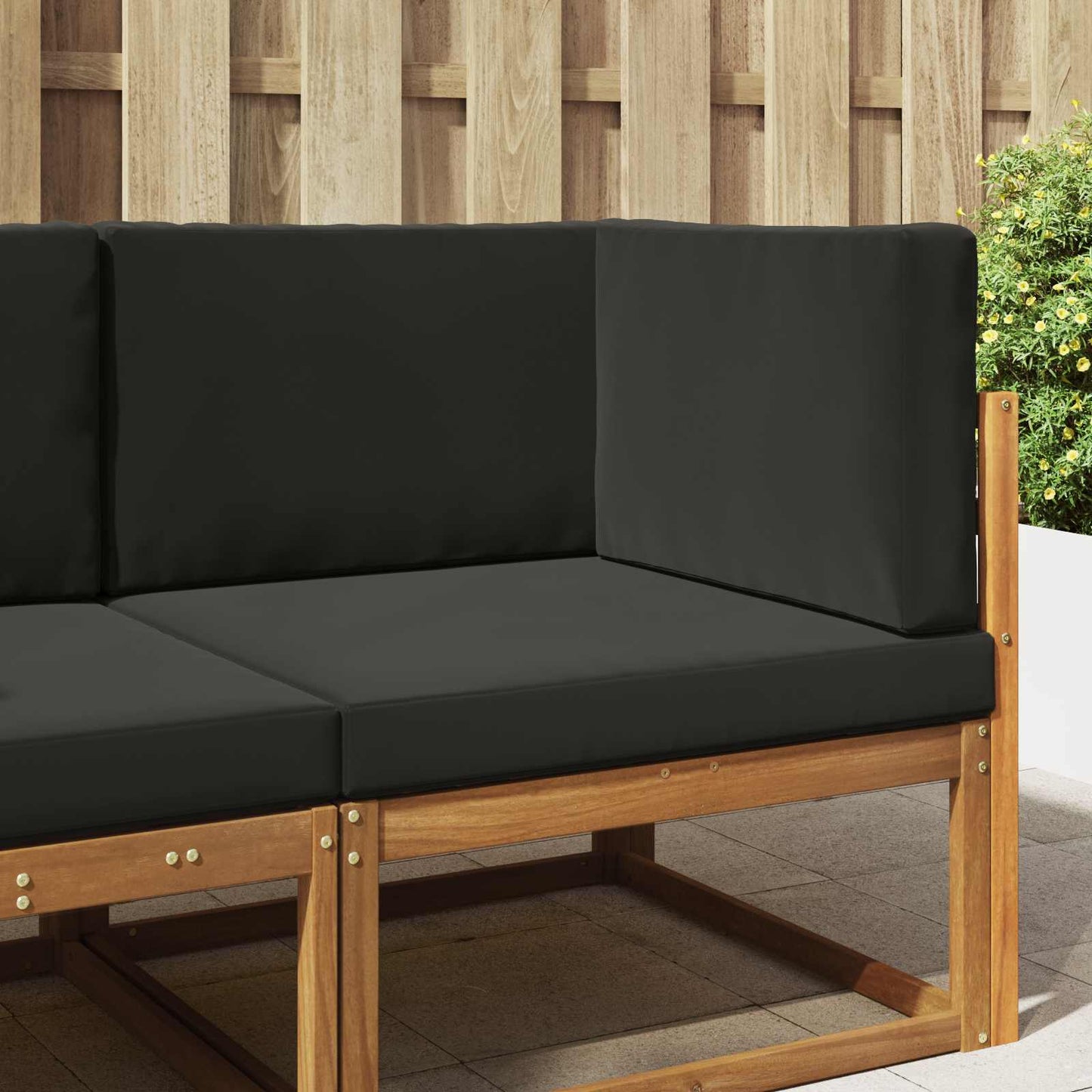 Cuscino per divano da esterno 3 pcs Nero Poliestere | homemem39