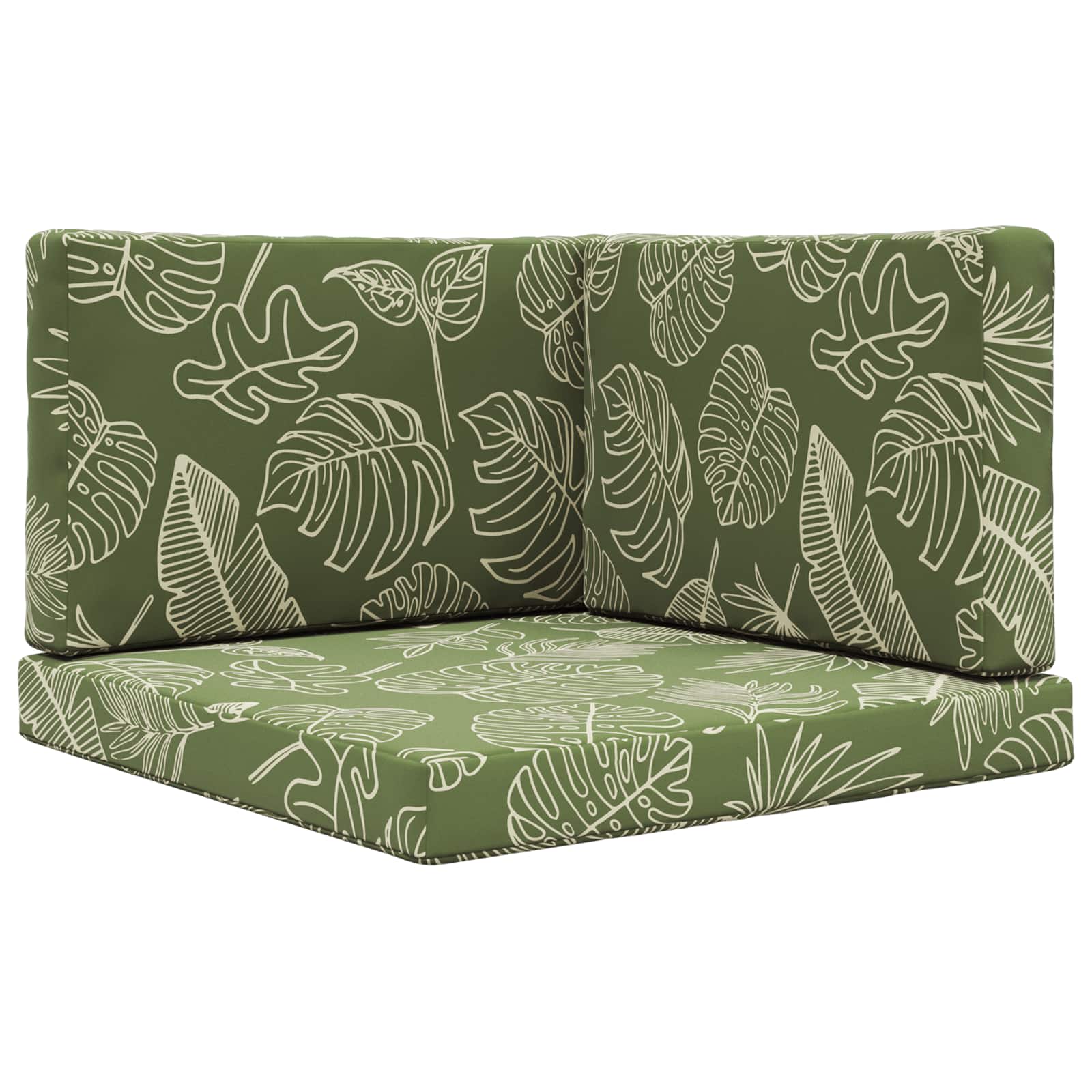 Cuscino per divano da esterno 3 pcs Design a foglia Poliestere | homemem39