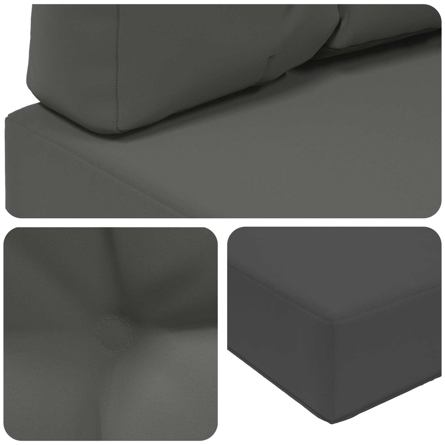 Cuscino per divano da esterno 3 pcs Antracite Poliestere | homemem39