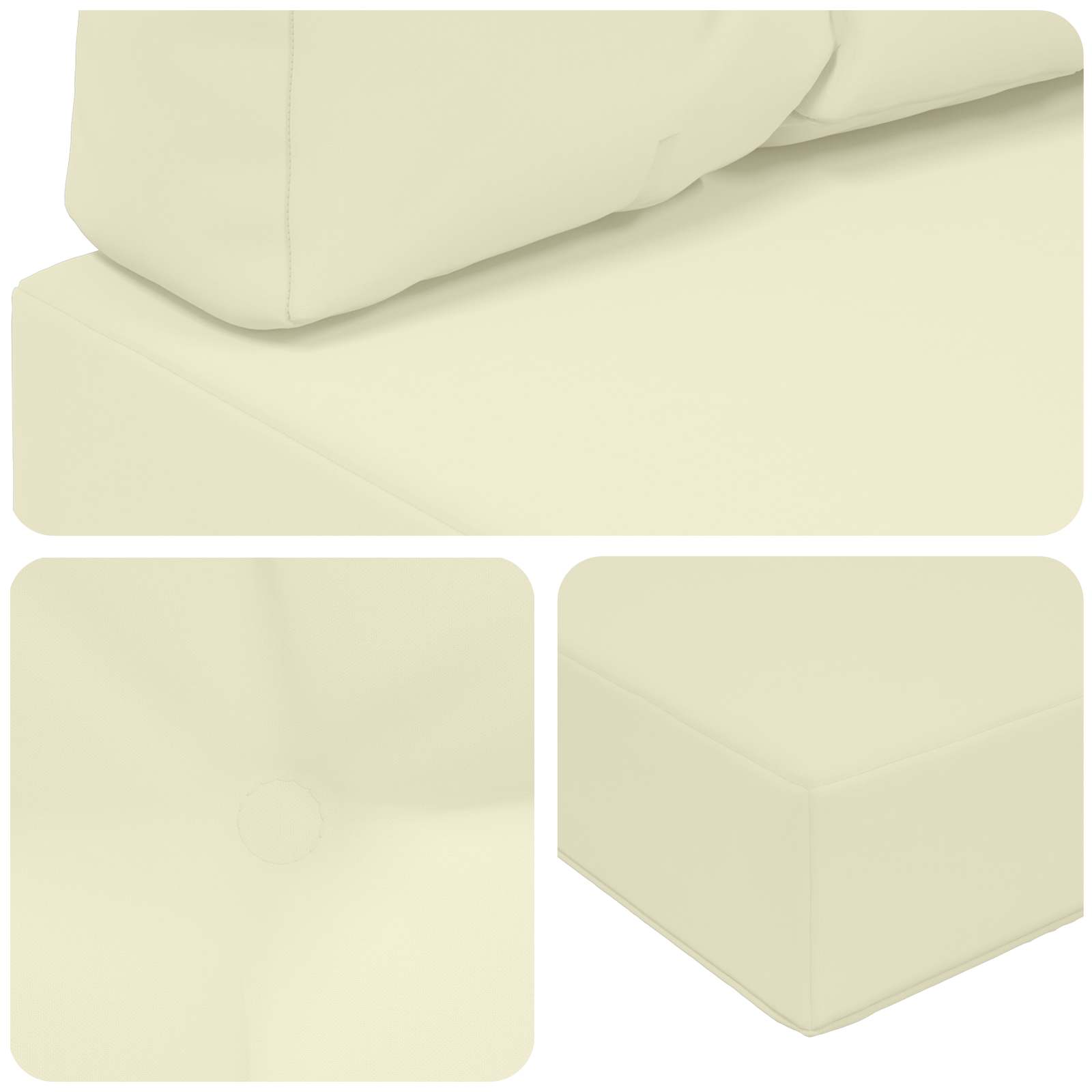 Cuscino per divano da esterno 3 pcs Crema Poliestere | homemem39