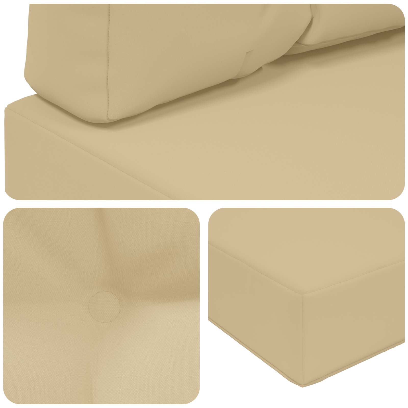Cuscino per divano da esterno 3 pcs Beige Poliestere | homemem39