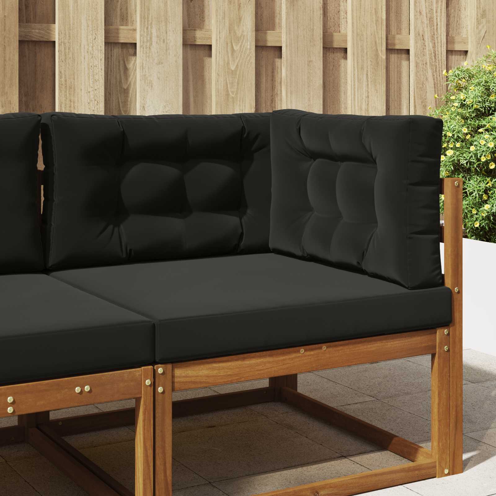 Cuscino per divano da esterno 3 pcs Nero Poliestere | homemem39