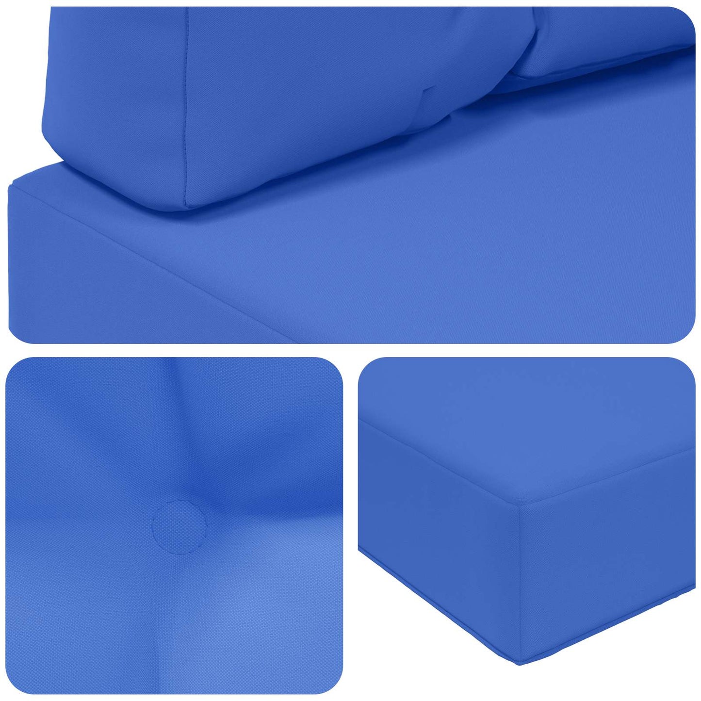 Cuscino per divano da esterno 3 pcs Blu Reale Poliestere | homemem39