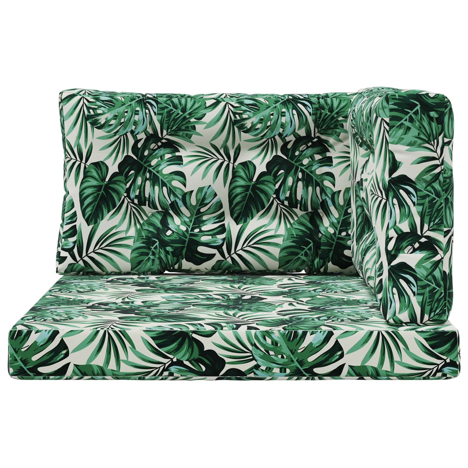 Cuscino per divano da esterno 3 pcs Motivo Foglia Poliestere | homemem39
