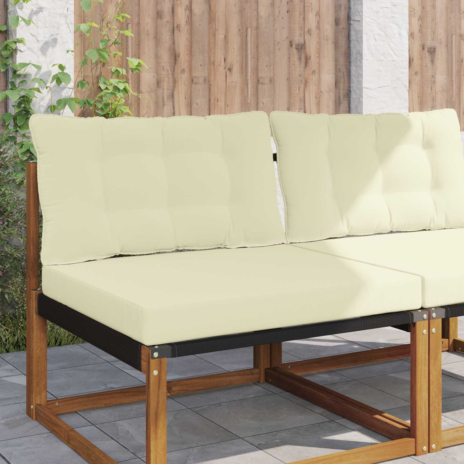 Cuscino per divano da esterno Poliestere Crema 80 x 68,5 x 8 cm | homemem39