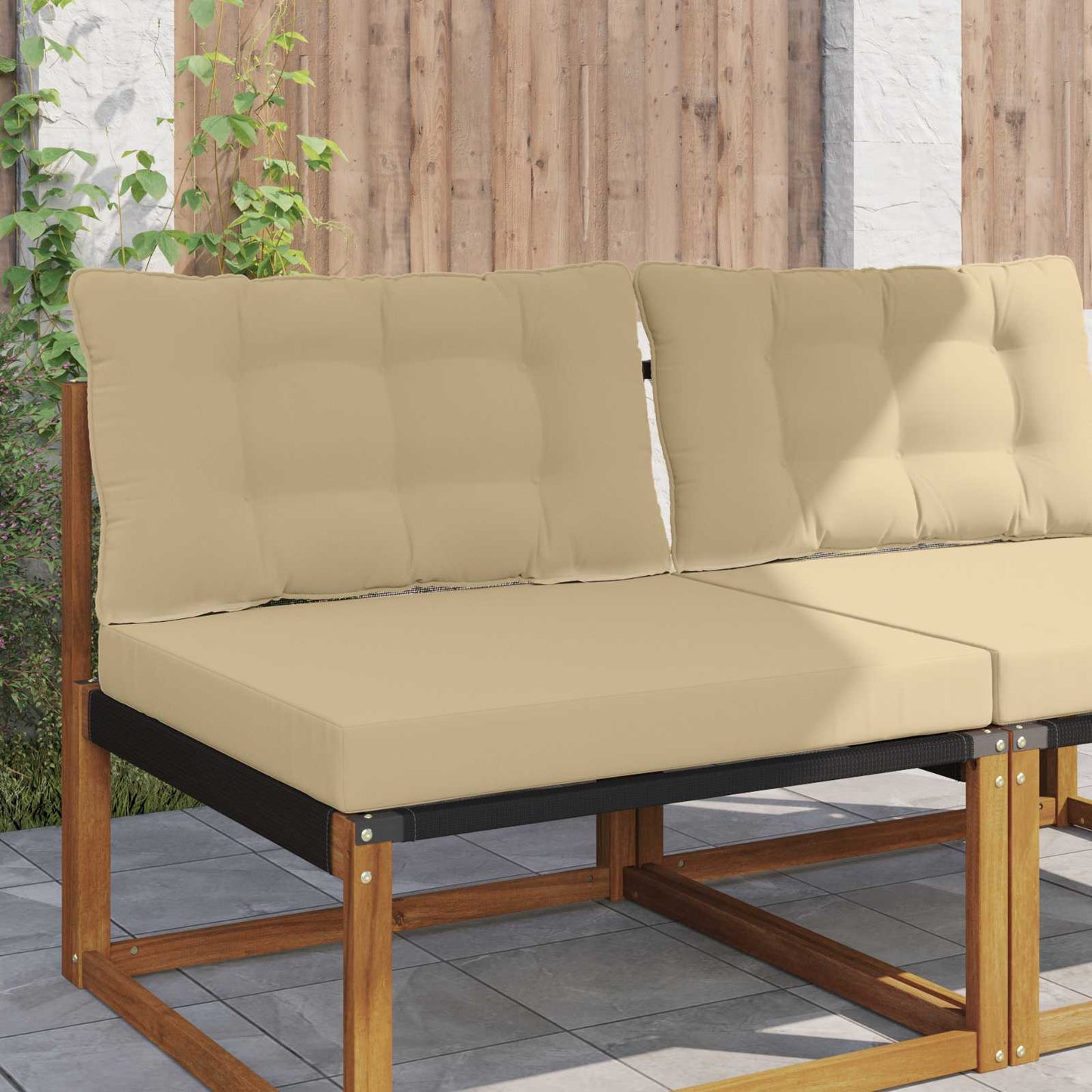 Cuscino per divano da esterno Poliestere Beige 80 x 68,5 x 8 cm | homemem39