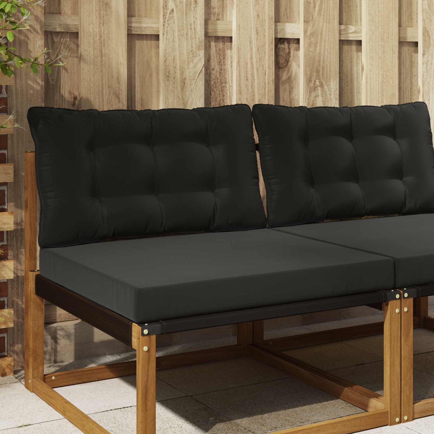 Cuscino per divano da esterno Poliestere Nero 80 x 68,5 x 8 cm | homemem39