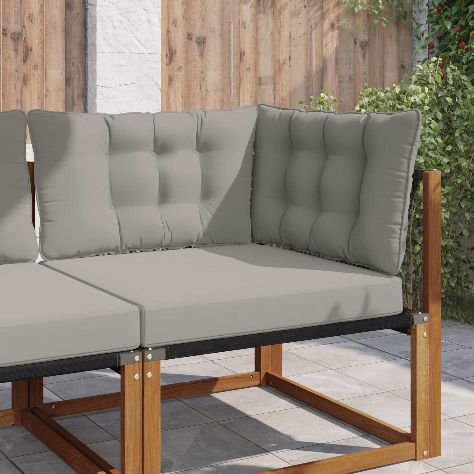 Cuscino per divano da esterno Poliestere Grigio 80 x 43 x 10 cm | homemem39