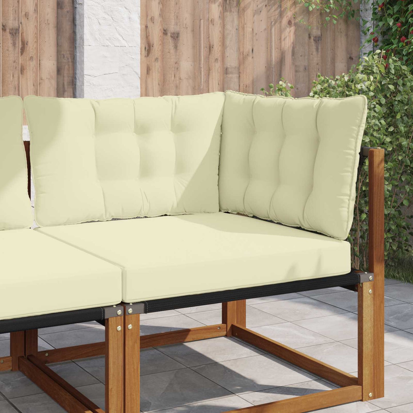 Cuscino per divano da esterno Poliestere Crema 80 x 43 x 10 cm | homemem39