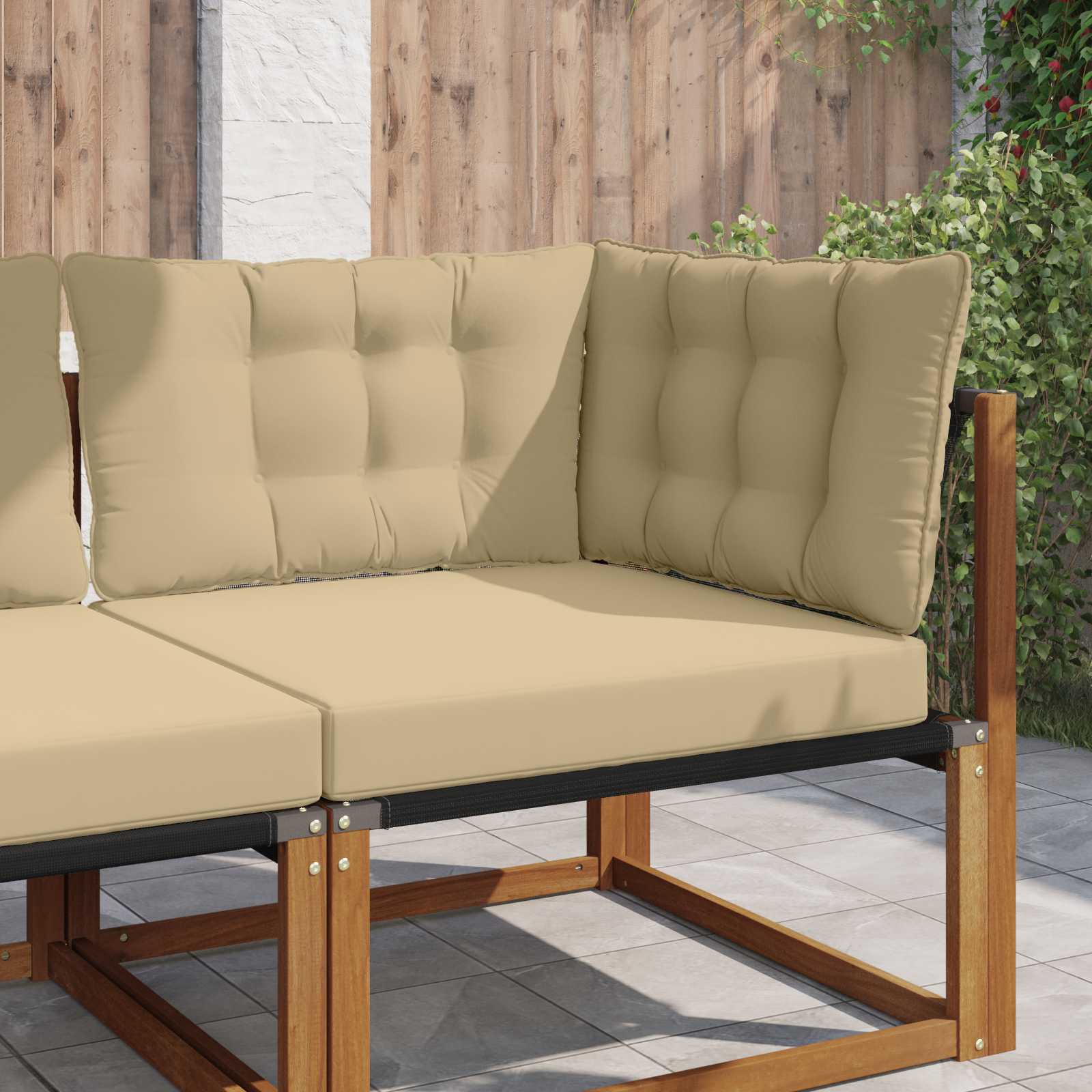 Cuscino per divano da esterno Poliestere Beige 80 x 43 x 10 cm | homemem39