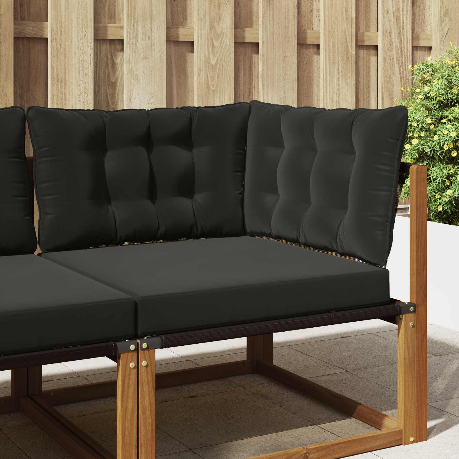 Cuscino per divano da esterno Poliestere Nero 80 x 43 x 10 cm | homemem39