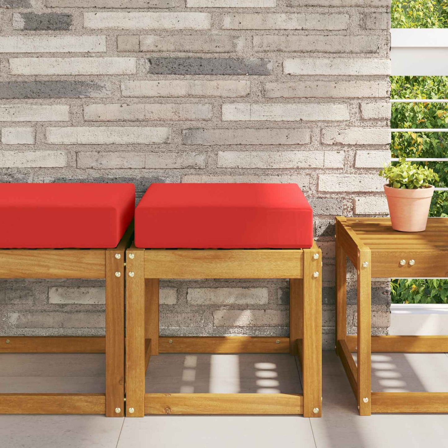 Cuscino da Sedia Esterno Rosso 40 x 40 x 8 cm 100% Poliestere | homemem39