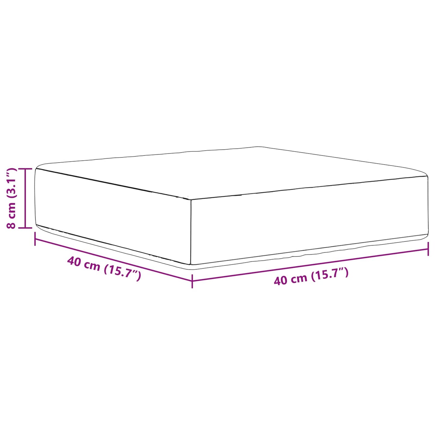 Cuscino da Sedia Esterno Rosso 40 x 40 x 8 cm 100% Poliestere | homemem39