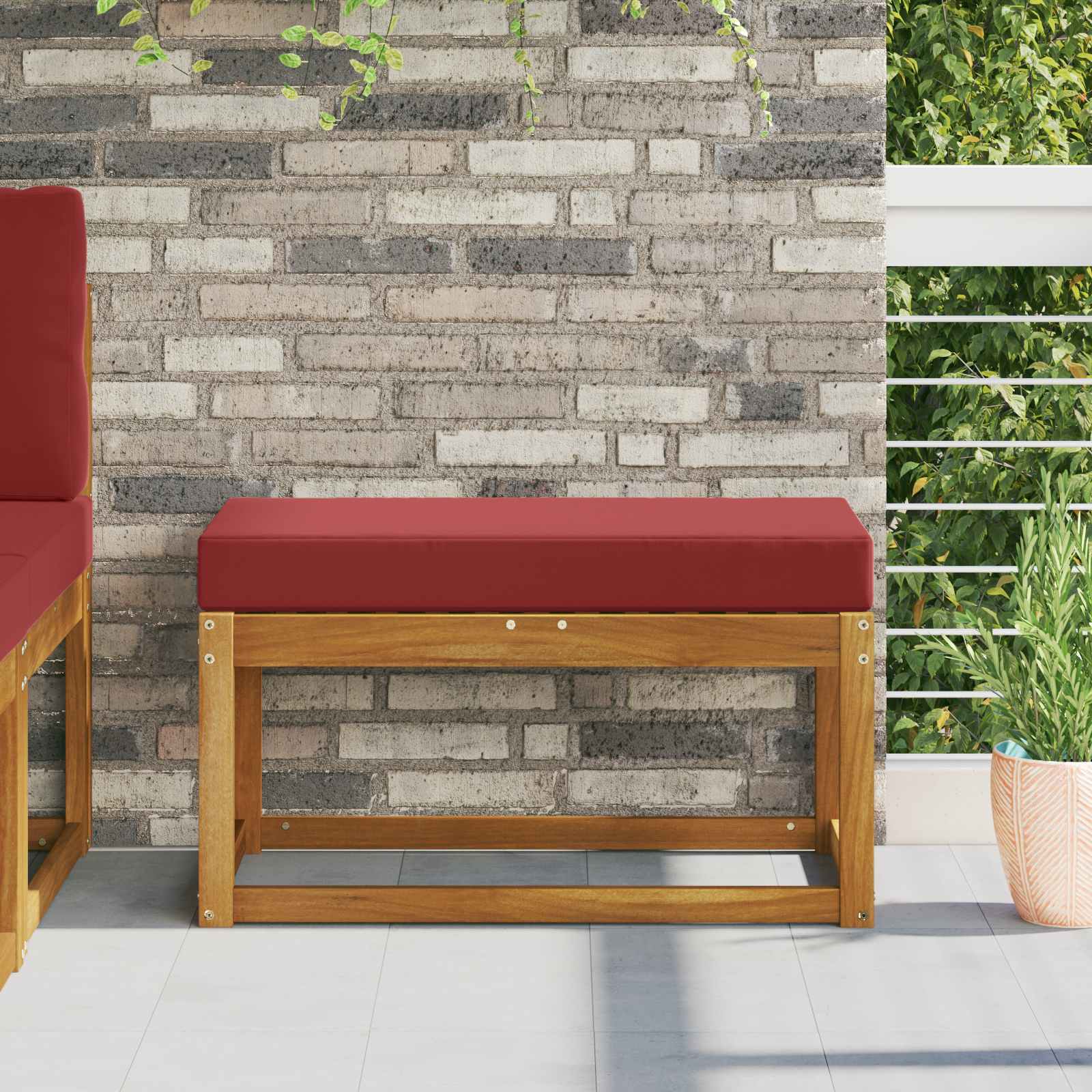 Cuscino da Sedia Esterno Rosso vino 80 x 40 x 8 cm | homemem39